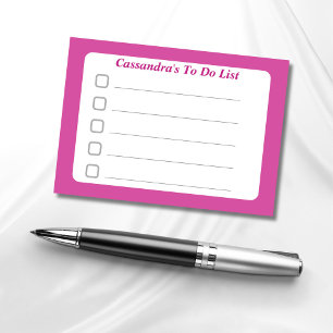 Hot Pink Custom to Do List Sticky Post-it Klebezettel