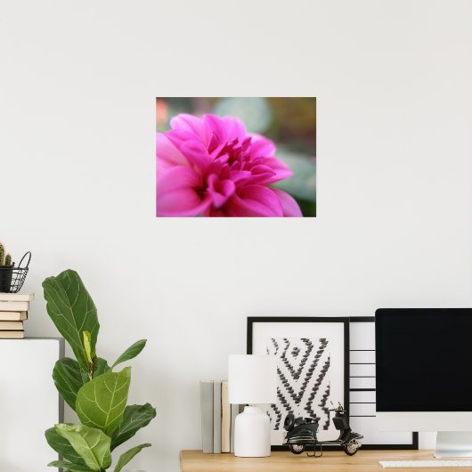 Hot Pink Dahlia Poster (Heimbüro)