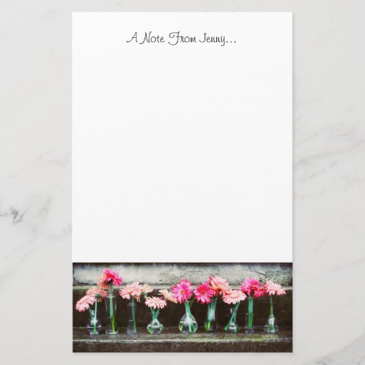 Hot Pink Daisies in Vasen Briefpapier (Vorderseite)