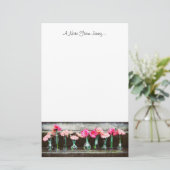 Hot Pink Daisies in Vasen Briefpapier (Stehend Vorderseite)