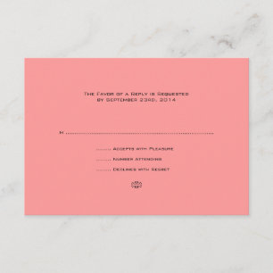Hot Pink Daisies in Vases Wedding RSVP Karte