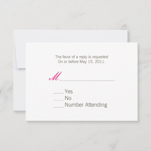 Hot Pink Daisy & Barnwood Wedding R.S.V.P. RSVP Karte (Rückseite)