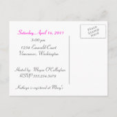 Hot Pink Daisy Brautparty Postcard Einladungspostkarte (Rückseite)