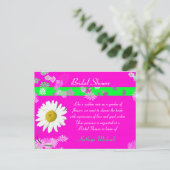 Hot Pink Daisy Brautparty Postcard Einladungspostkarte (Stehend Vorderseite)