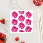 Hot Pink Daisy Floral Paper Napkins Serviette (Beispiel)