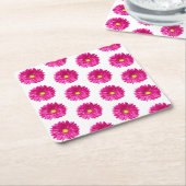 Hot Pink Daisy Floral Untersetzer (angewinkelt)