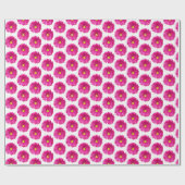 Hot Pink Daisy Floral Wrapping Paper Geschenkpapier (Flach)