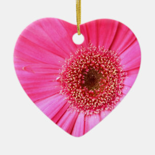 Hot Pink Daisy Keramik Ornament