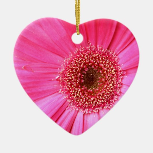 Hot Pink Daisy Keramik Ornament (Vorne)