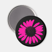 Hot Pink Daisy Magnet (Vorderseite/Rückseite)
