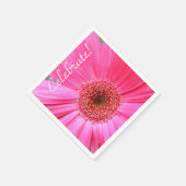 Hot Pink Daisy Serviette (Ecke)