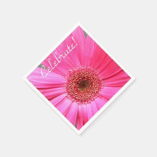 Hot Pink Daisy Serviette (Ecke)