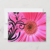 Hot Pink Daisy Wedding RSVP Karte (Rückseite)