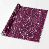 Hot pink damascus abstract swirls cool pattern geschenkpapier (Ungerollt)