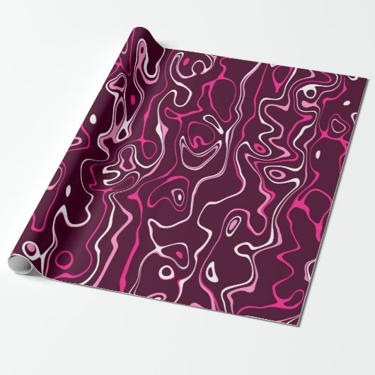 Hot pink damascus abstract swirls cool pattern geschenkpapier (Ungerollt)