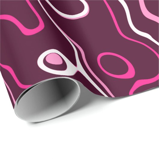 Hot pink damascus abstract swirls cool pattern geschenkpapier (Rolleneckpunkt)