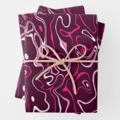 Hot pink damascus abstract swirls cool pattern geschenkpapier set (Beispiel)