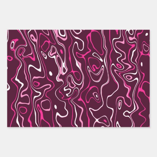 Hot pink damascus abstract swirls cool pattern geschenkpapier set (Vorderseite)
