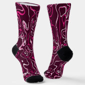 Hot pink damascus abstract swirls cool pattern socken (Gewinkelt)