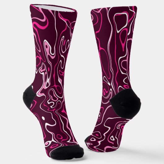 Hot pink damascus abstract swirls cool pattern socken (Gewinkelt)
