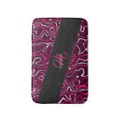 Hot pink damascus abstract swirls Custom Monogram Badematte (Vorderseite Vertikal)