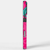 Hot Pink Damask BEHALTE CALM UND isst Cookies Case-Mate iPhone Hülle (Rückseite / Rechts)