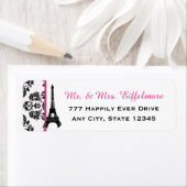 Hot Pink Damask Eiffelturm (Insitu)