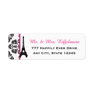 Hot Pink Damask Eiffelturm