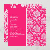Hot Pink Damask Einladung (Vorne/Hinten)