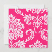 Hot Pink Damask Einladung (Rückseite)