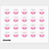 Hot Pink Damask Hochzeitskleber Runder Aufkleber (Blatt)
