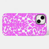 Hot Pink Damask iPhone 14 Fall Case-Mate iPhone Hülle (Rückseite (Horizontal))