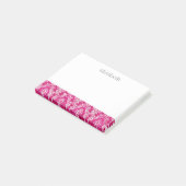 Hot Pink Damask Muster - Name des Skripts Post-it Klebezettel (angewinkelt)