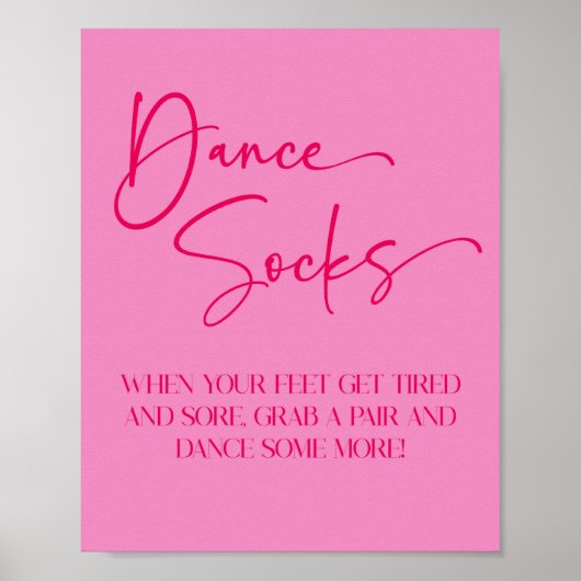Hot Pink Dance Socken Party Signieren Poster (Vorne)