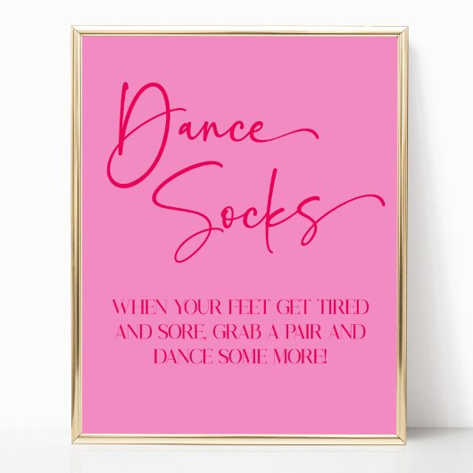 Hot Pink Dance Socken Party Signieren Poster