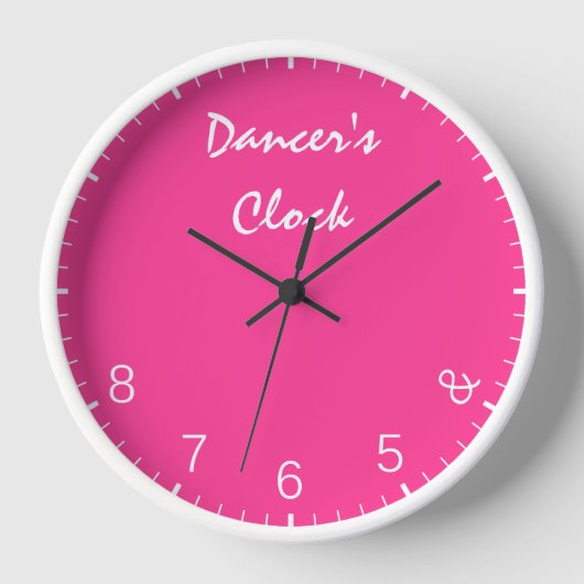 Hot Pink Dancer Clock - Funny Dance Spaß Uhr (Vorderseite)