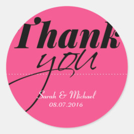 Hot Pink Danke, dass ihr Gastgeschenk Sticker