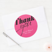 Hot Pink Danke, dass ihr Gastgeschenk Sticker (Umschlag)