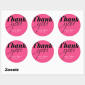 Hot Pink Danke, dass ihr Gastgeschenk Sticker (Blatt)