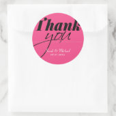 Hot Pink Danke, dass ihr Gastgeschenk Sticker (Tasche)