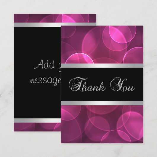 Hot Pink Dankeschön Karten (Vorne/Hinten)