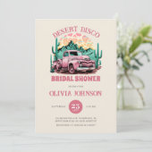 Hot Pink Desco Disco Brautparty Einladung (Stehend Vorderseite)