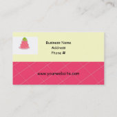 Hot Pink Designer Cake Visitenkarte (Rückseite)