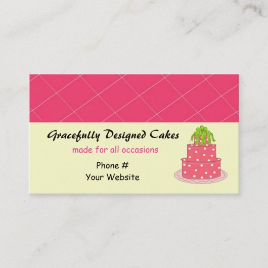 Hot Pink Designer Cake Visitenkarte (Vorderseite)