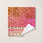 Hot Pink Diamond Blende Badetuch Set (Waschlappen)