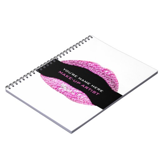 Hot Pink Diamond Bling Make-up Artist 80 Seite Notizblock (Linke Seite)