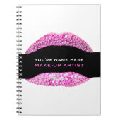 Hot Pink Diamond Bling Make-up Artist 80 Seite Notizblock (Vorderseite)