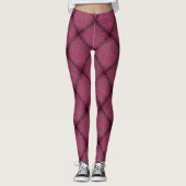 Hot Pink Diamond Modernes Mosaikmuster Leggings (Vorderseite)