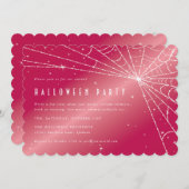 Hot Pink Diamond Spider Web-Halloween-Party Einladung (Vorne/Hinten)
