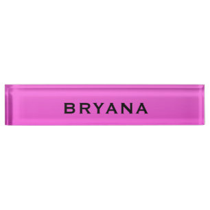 Hot Pink Dipped Modern Bright Personalisiert Desk Namensplakette